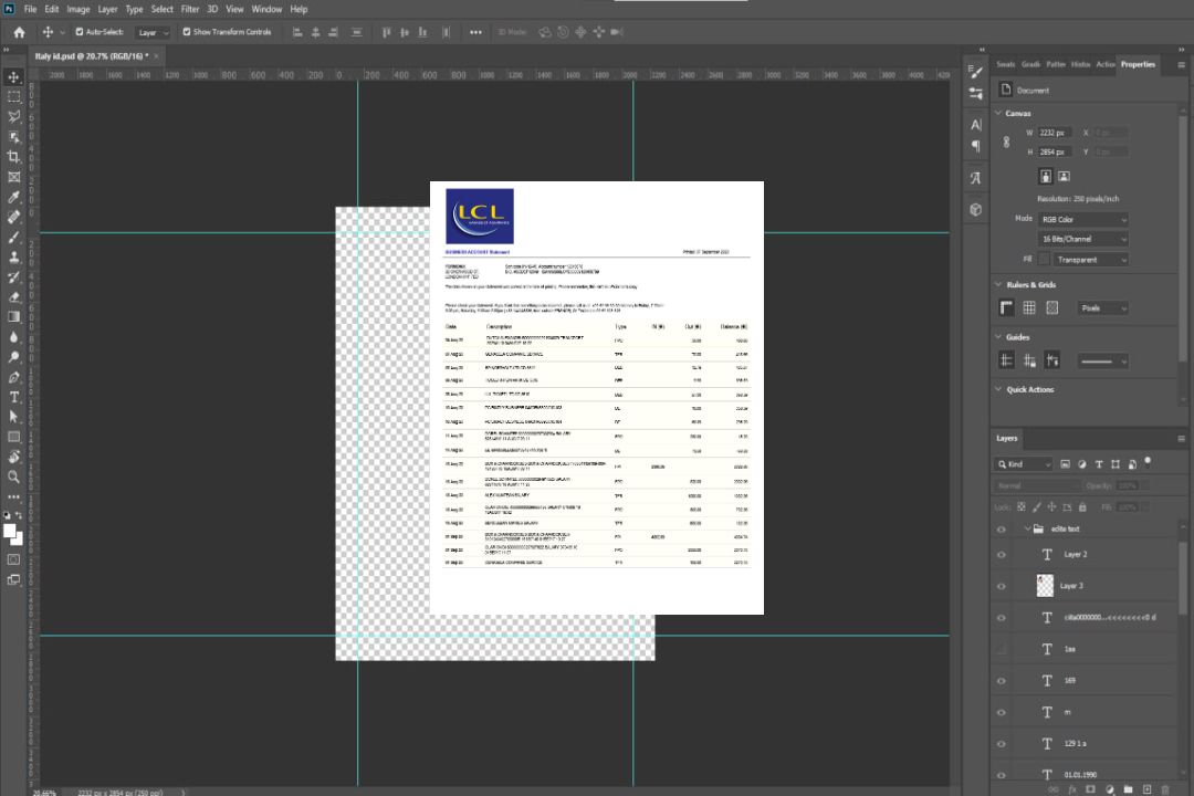 Modèle Word et PDF de relevé d'activité de la Banque LCL template Modèle Word et PDF de relevé d'activité de la Banque LCL template